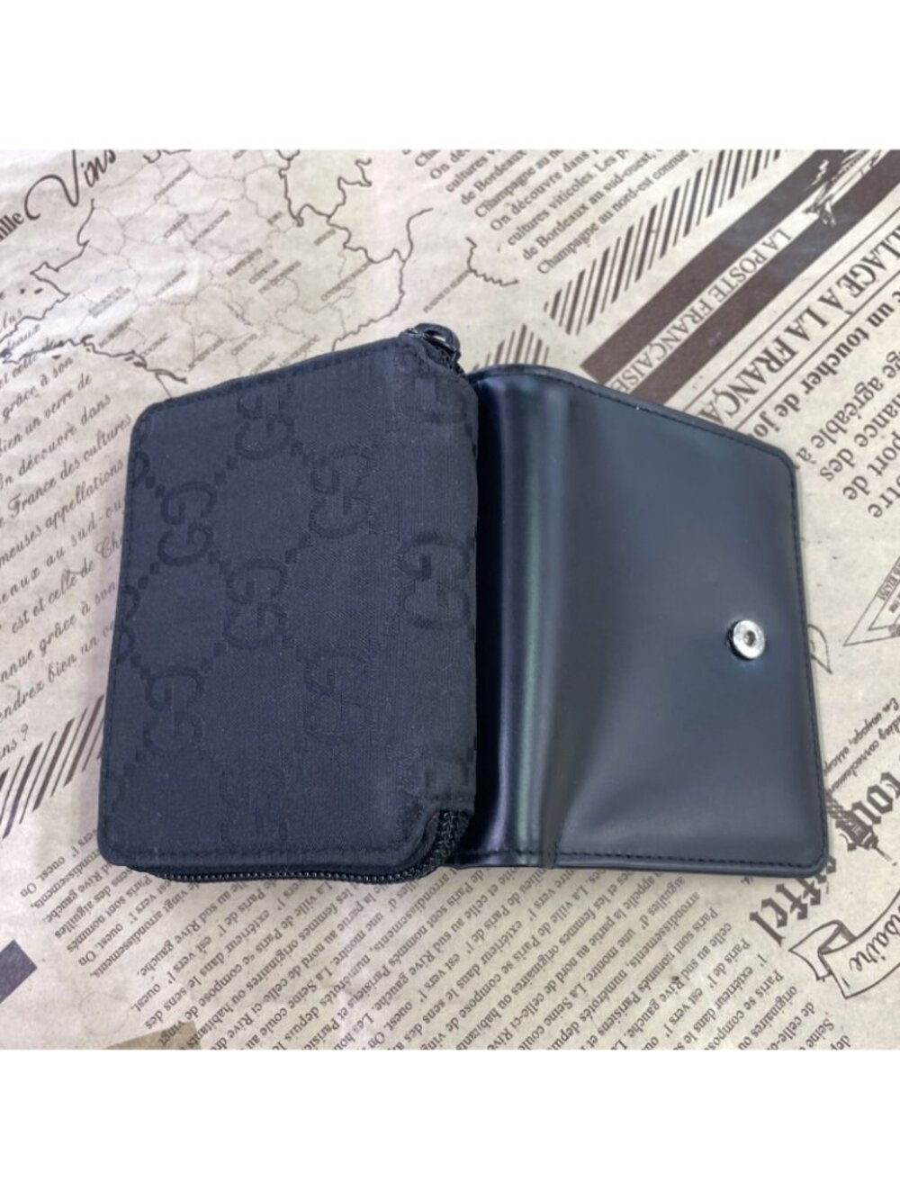 Gucci Wallet Compact Card Leather GG Black - Picture 8 of 15